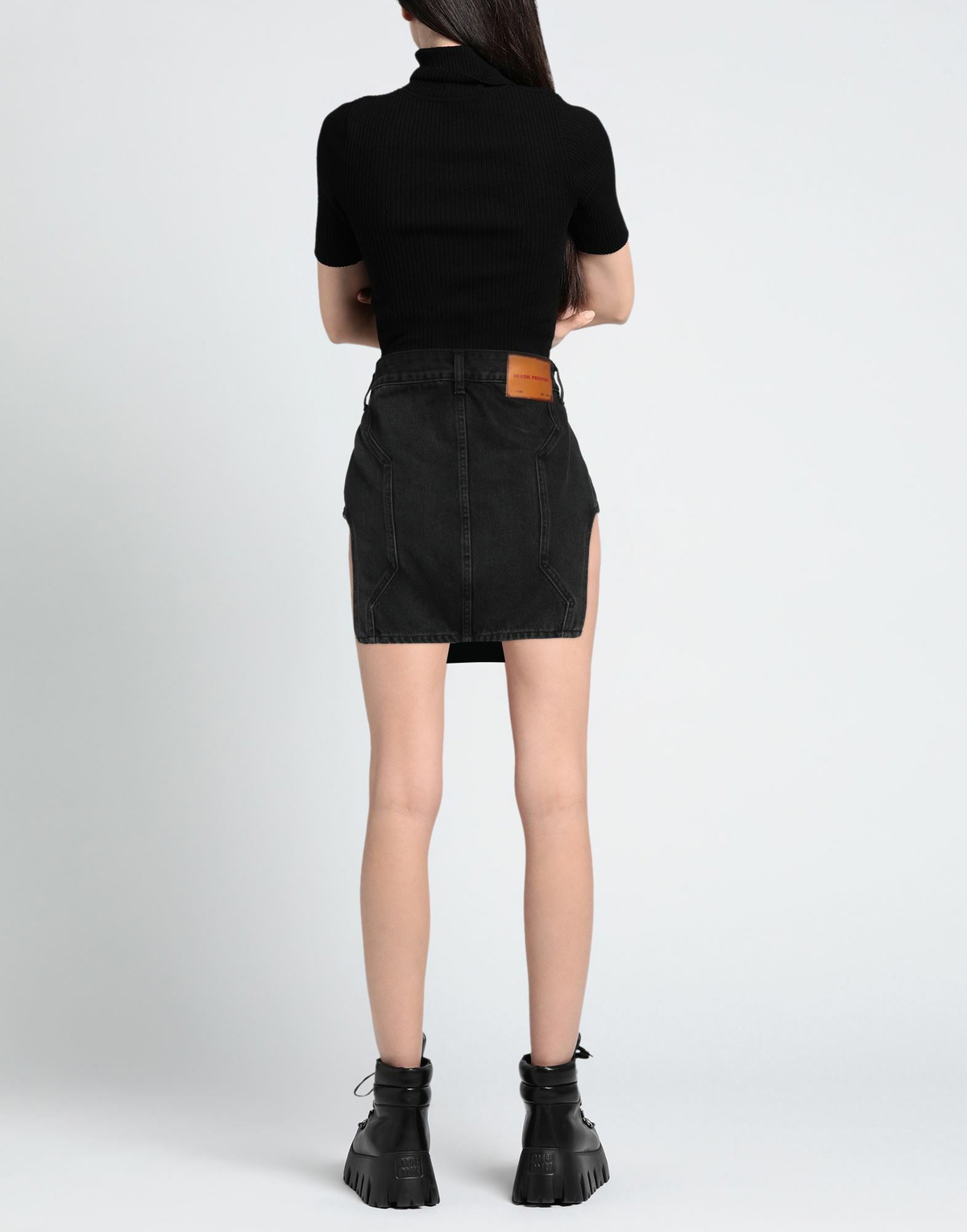 Heron Preston Womens Denim skirt in Black