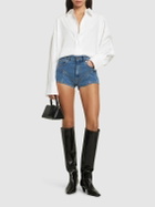 MUGLER Cotton Denim Shorts