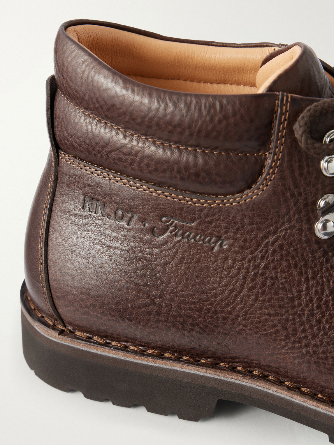 NN07 - Fracap M127 Textured Leather Hiking Boots - Brown