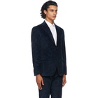 Etro Navy Paisley Corduroy Blazer