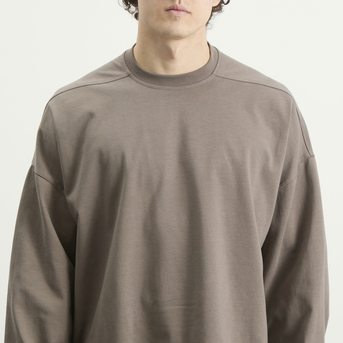 Rick Owens Men's Long Sleeve Tommy T T-Shirt in Dust Rick Owens