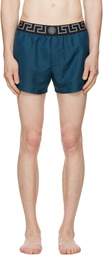 Versace Blue Greca Swim Shorts