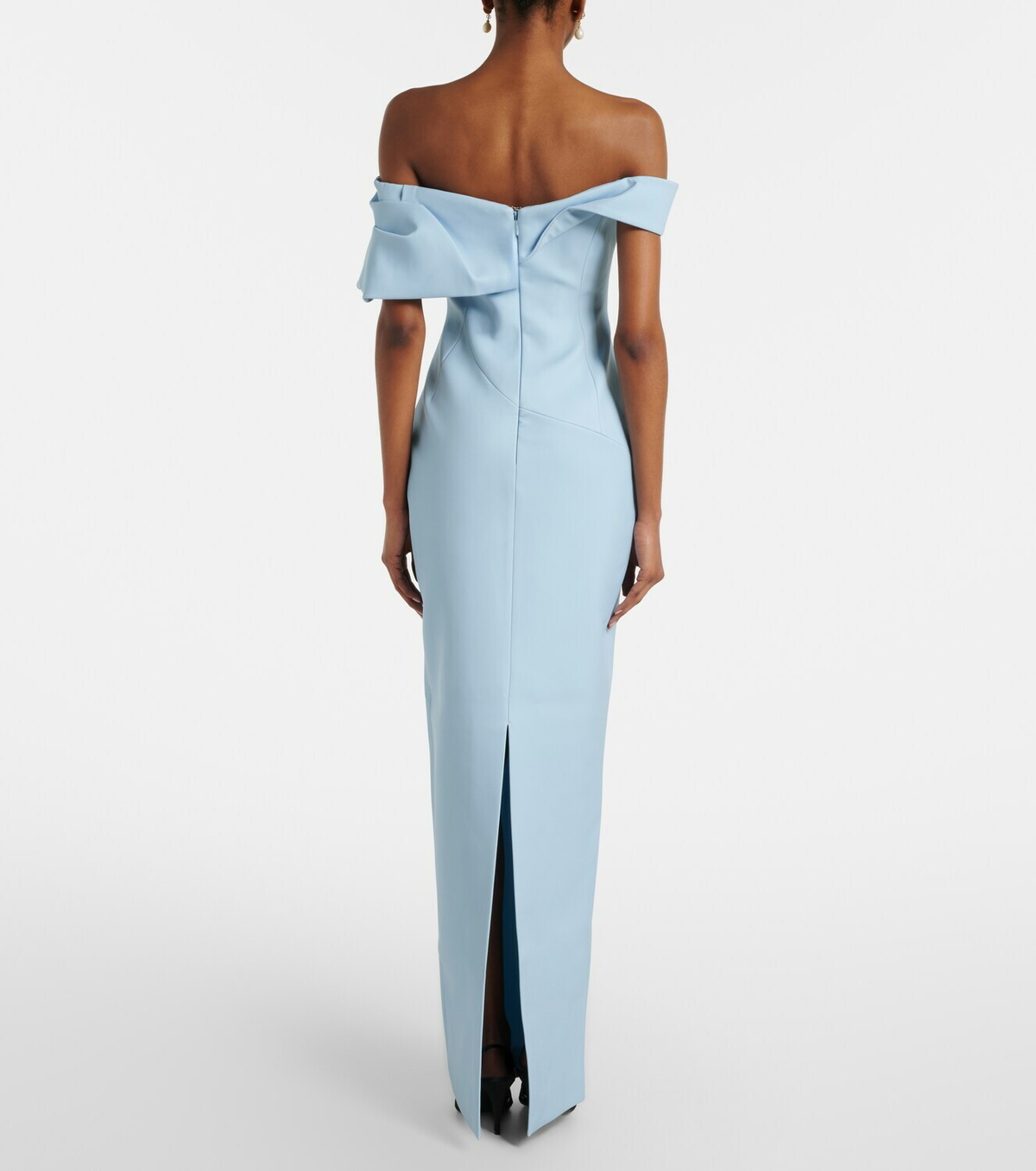 Rachel Gilbert Maddie draped off-shoulder crêpe gown Rachel Gilbert