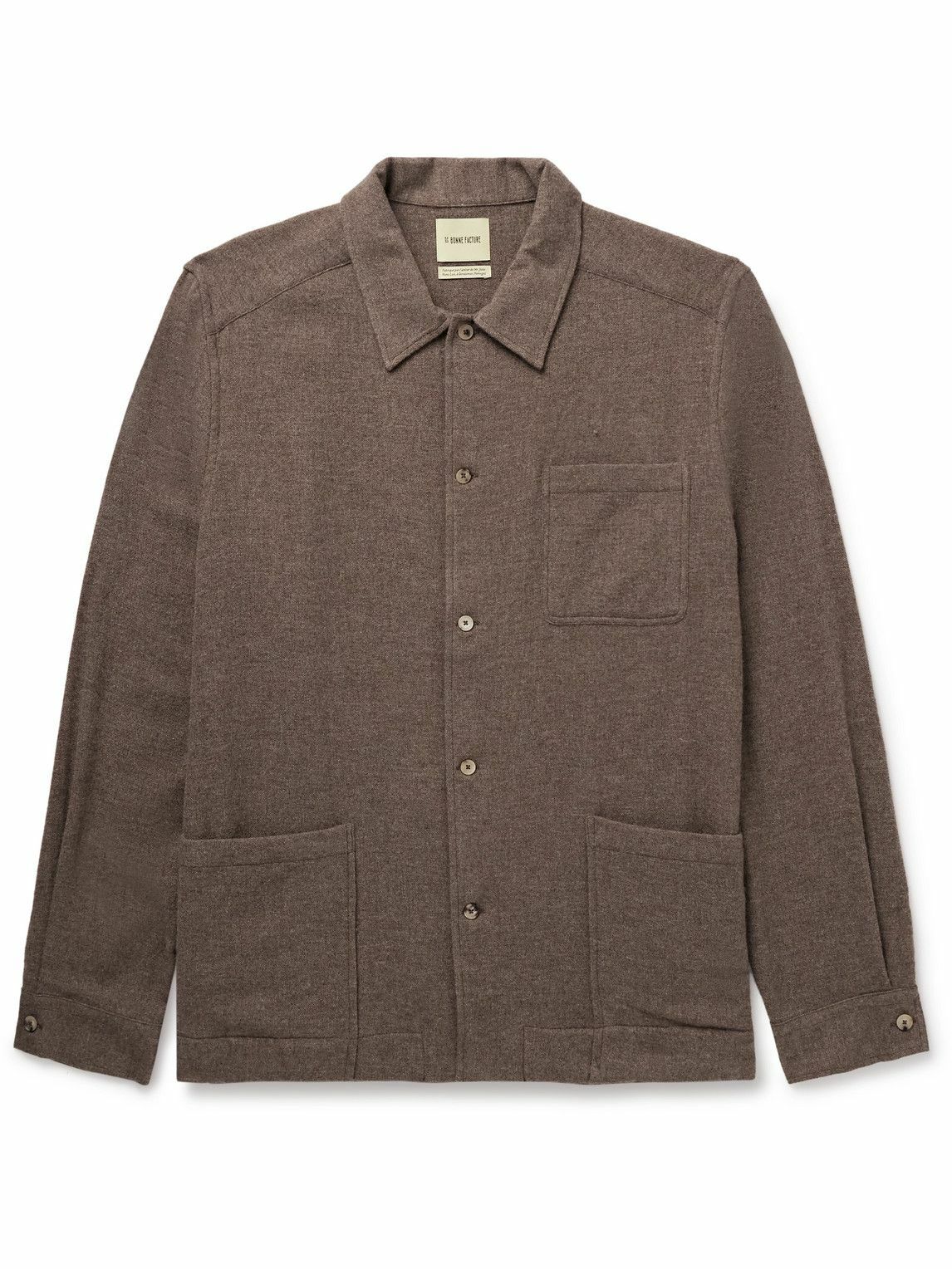 De Bonne Facture - Yak-Flannel Shirt Jacket - Brown