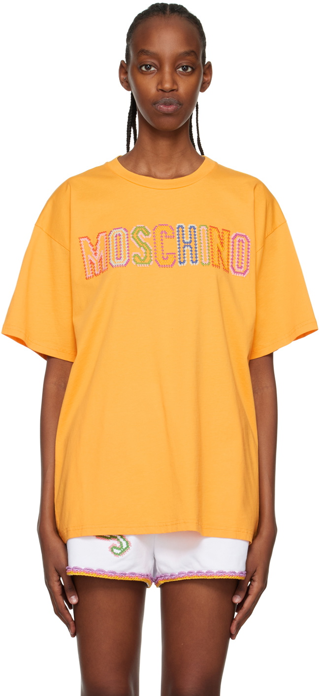Moschino Yellow Embroidered TShirt Moschino