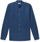 Loro Piana - Alvin Slim-Fit Grandad-Collar Cotton Shirt - Navy