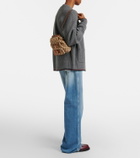 Gucci Bamboo Medium leather-trimmed canvas backpack
