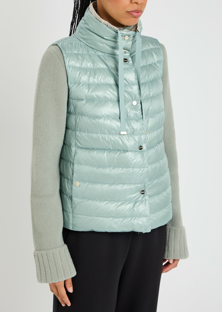 Herno Ultralite Reversible Quilted Shell Gilet Blue