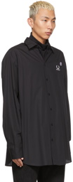 Raf Simons Black Fred Perry Edition Back Patch Oversized Shirt