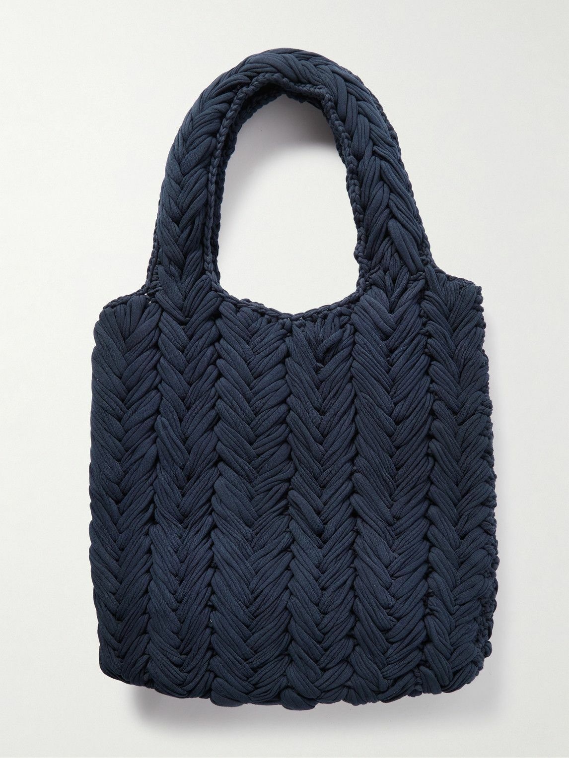 JW Anderson - Reversible Leather-Trimmed Crocheted Cotton Tote Bag JW ...