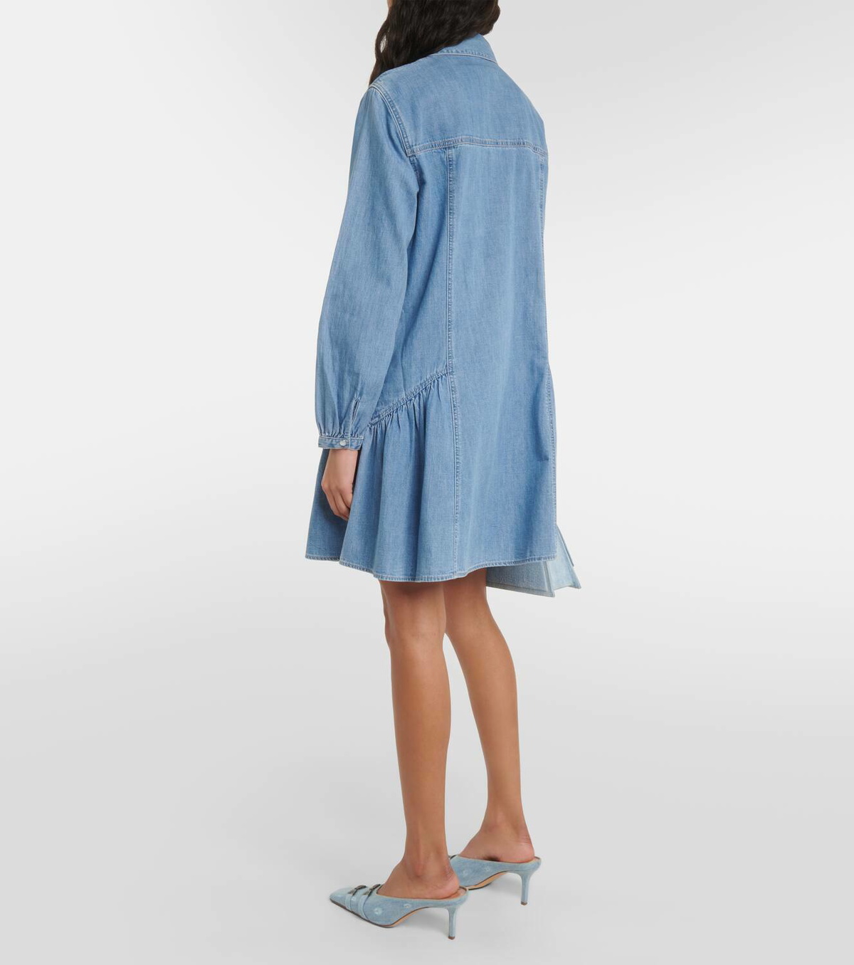white christmas dresses Honora Denim Midi Shirtdress in Blue Denim main image 1
