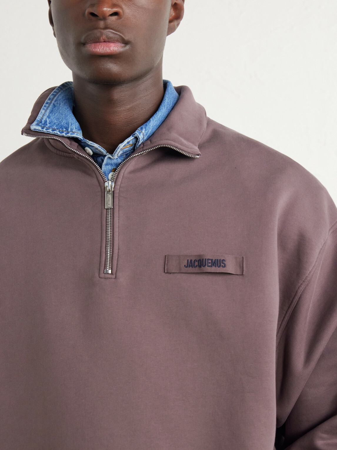 Jacquemus - Logo-Appliquéd Cotton-Jersey Half-Zip Sweatshirt - Purple
