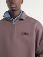 Jacquemus - Logo-Appliquéd Cotton-Jersey Half-Zip Sweatshirt - Purple