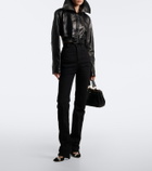 Balenciaga Belted cropped leather jacket