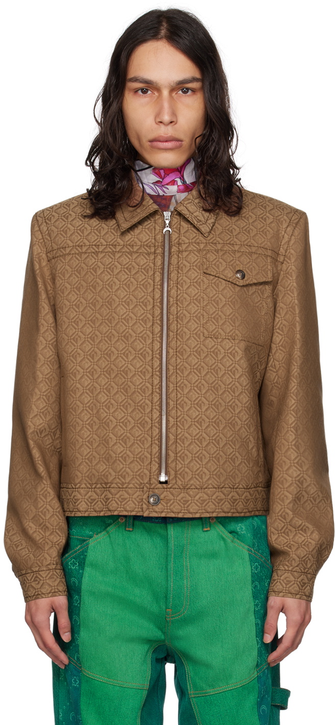 Louis Vuitton Men's Flap Pocket Hooded Jacket Monogram Denim Brown