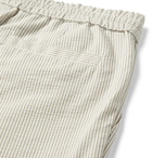 Brunello Cucinelli - Striped Cotton-Blend Drawstring Trousers - Neutrals