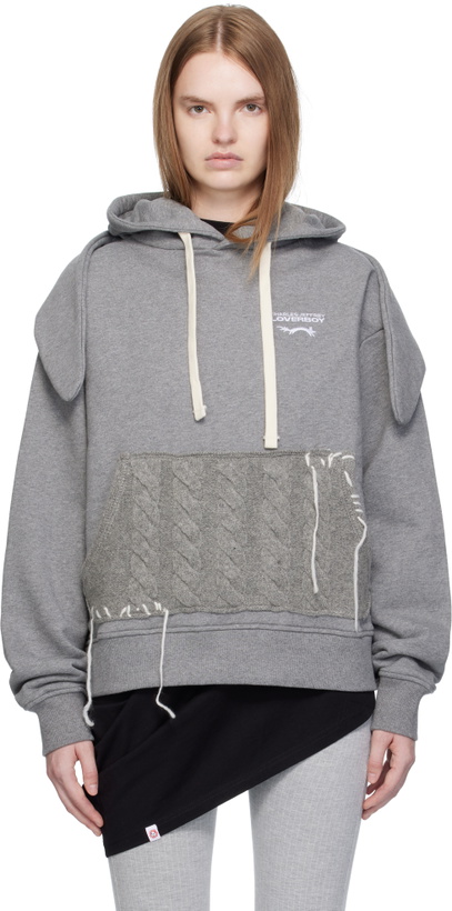 Photo: Charles Jeffrey LOVERBOY Gray Patch Rabbit Ears Hoodie