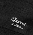 Charvet - Ribbed Cashmere, Wool and Silk-Blend Over-the-Calf Socks - Black