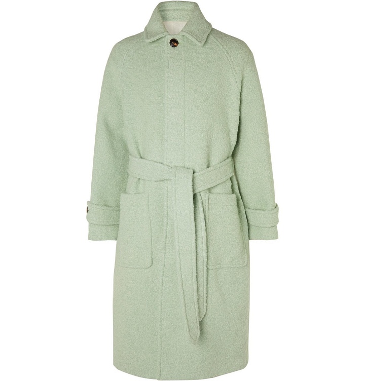 Photo: AMI - Belted Wool and Alpaca-Blend Coat - Green