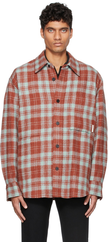 Photo: Solid Homme Red & Blue Wool Flannel Over Shirt