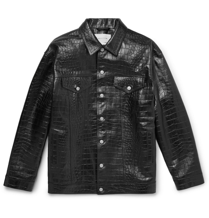 Photo: 1017 ALYX 9SM - Oversized Croc-Effect Leather Overshirt - Black