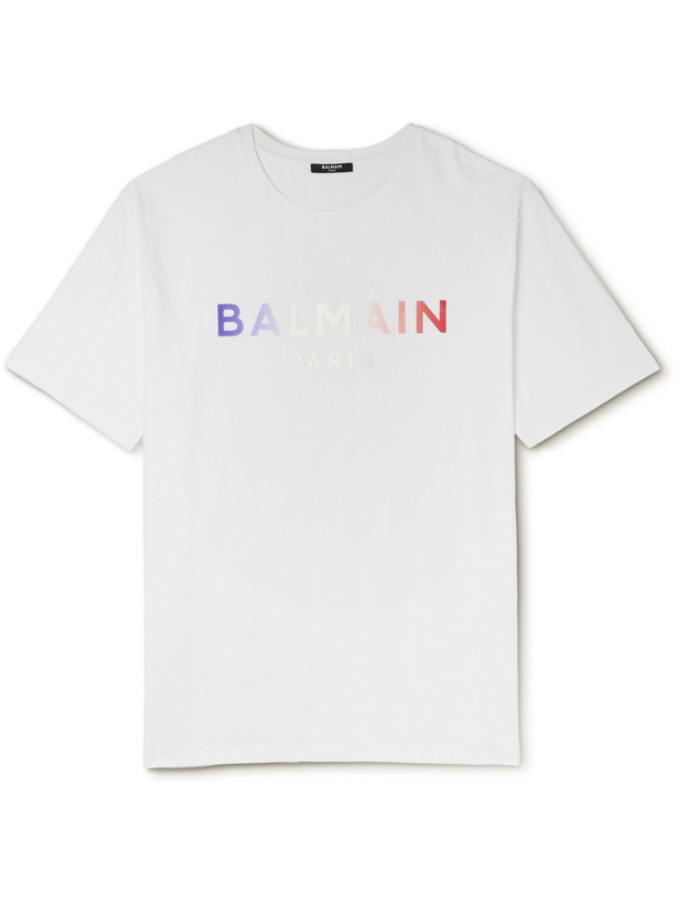 Photo: Balmain - Logo-Print Cotton-Jersey T-Shirt - White
