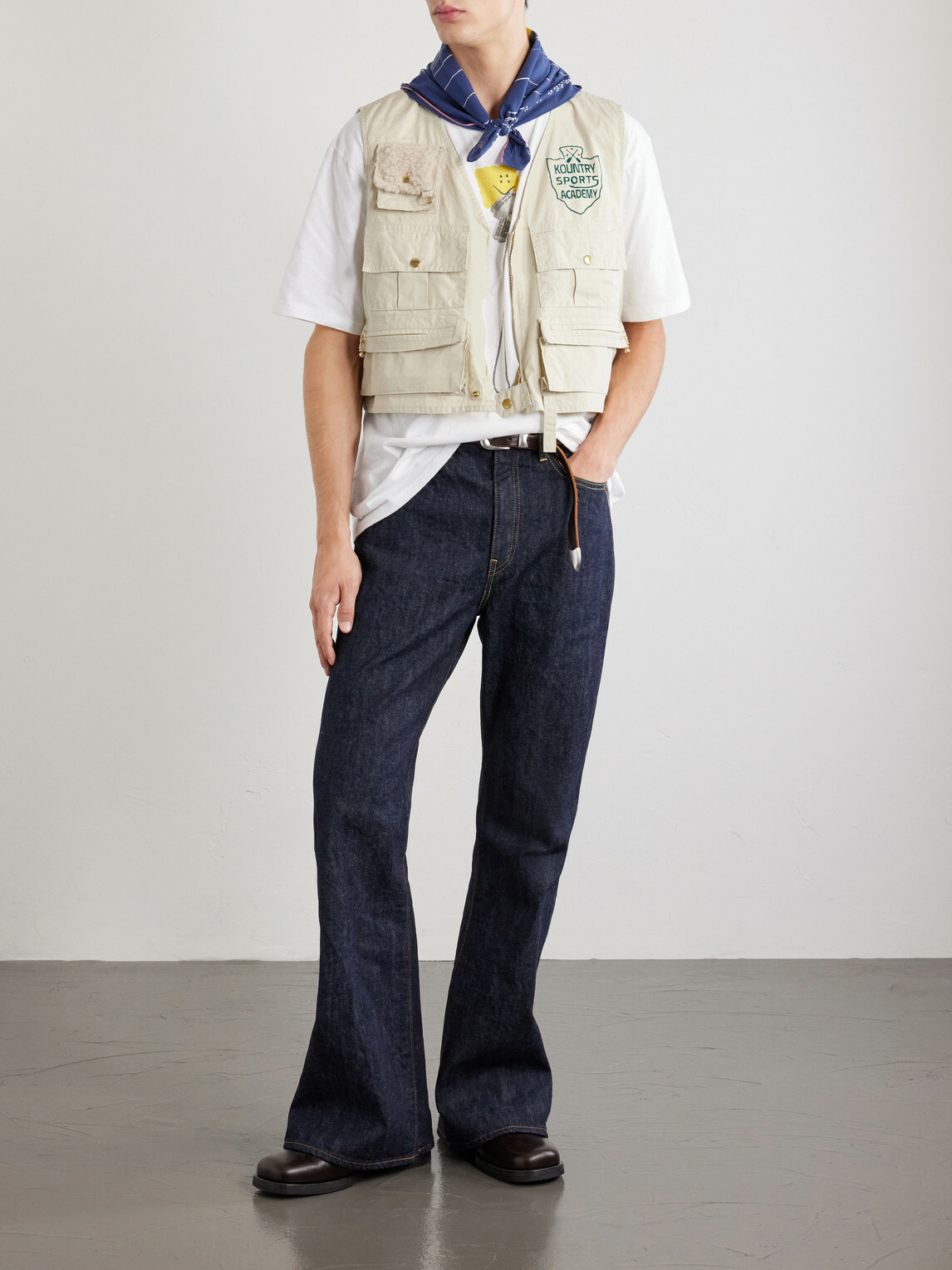 KAPITAL - Cropped Cotton-Blend Poplin Vest - Neutrals