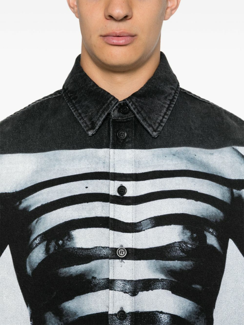 Jean Paul Gaultier Body Marinière Denim Shirt Jean Paul Gaultier