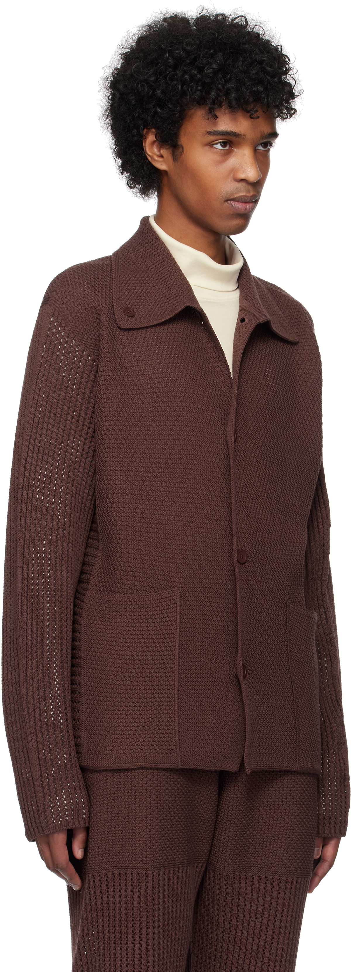 HOMME PLISSÉ ISSEY MIYAKE RUSTIC KNIT Homme Plisse Issey Miyake Rustic Knit Sweater Black KN211-15