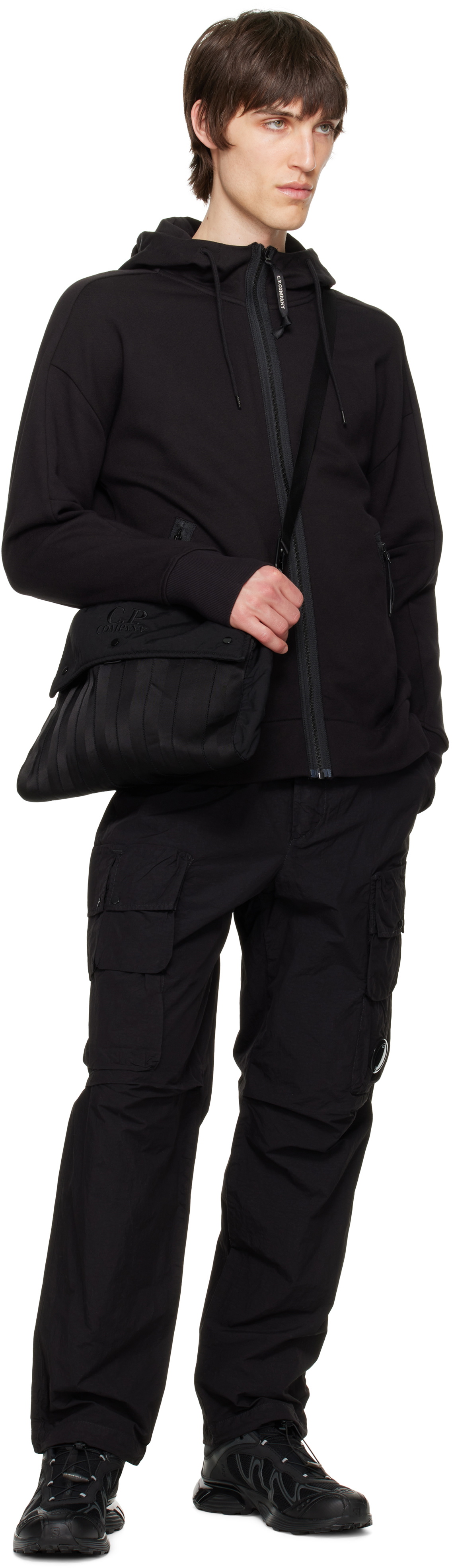C.P. Company Black Flatt Nylon Cargo Pants C.P. Company
