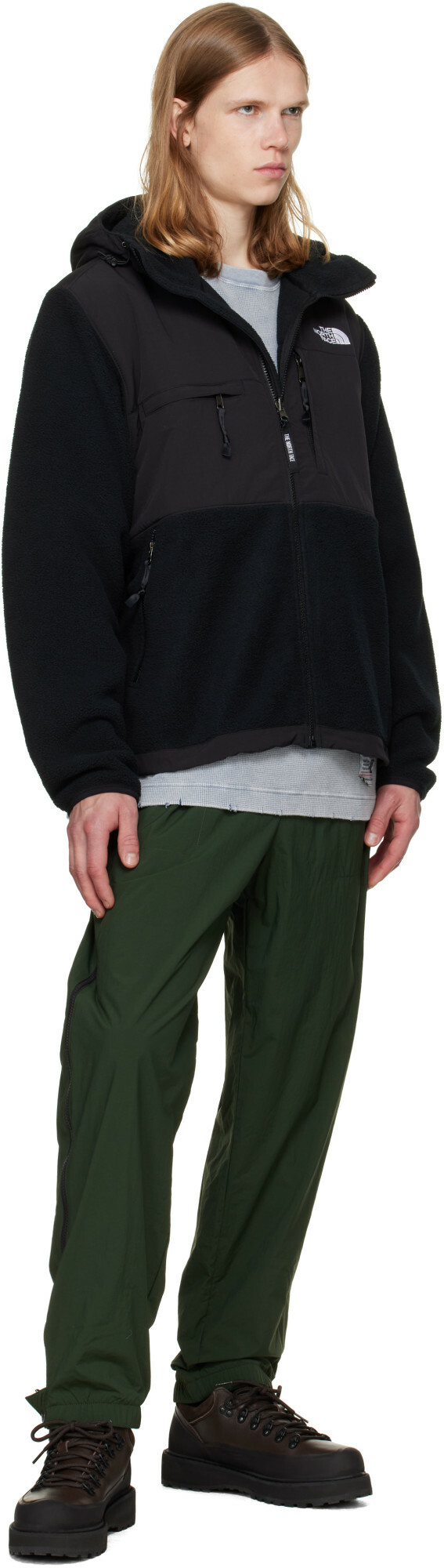 The North Face Green TNF Red Box Full-Zip Sweatpants