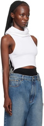 ALAÏA White Crop Hooded Tank Top