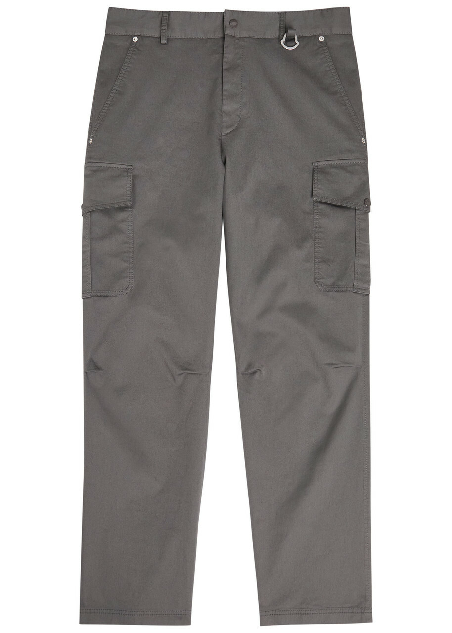 Moncler Stretch-cotton Cargo Trousers Charcoal