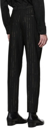 Saint Laurent Black Wool Pinstripe Trousers