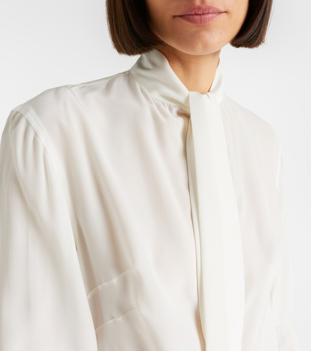 McQueen Tie-neck crêpe de chine blouse