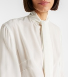 McQueen Tie-neck crêpe de chine blouse