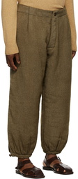 Maison Margiela Green Padded Wool Trousers