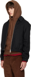 AMI Paris Black Wool Padded Ami de Coeur Jacket