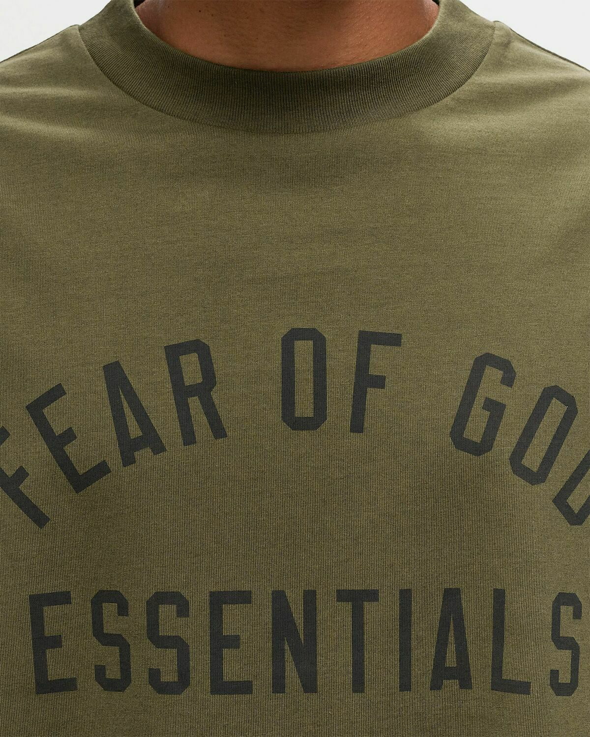 Fear Of God Essentials Jersey Long Sleeve Tee Green Fear Of God Essentials Jersey Long Sleeve Tee Green