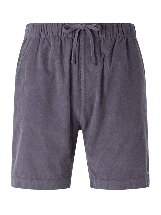 Photo: Hartford - Straight-Leg Cotton-Corduroy Shorts - Blue