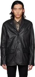 FREI-MUT Black Ade Leather Blazer