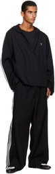 Y-3 Black Hooded 3-Stripe Track Jacket
