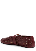 Alaïa Vienne Laser-cut Leather Ballet Flats Burgundy