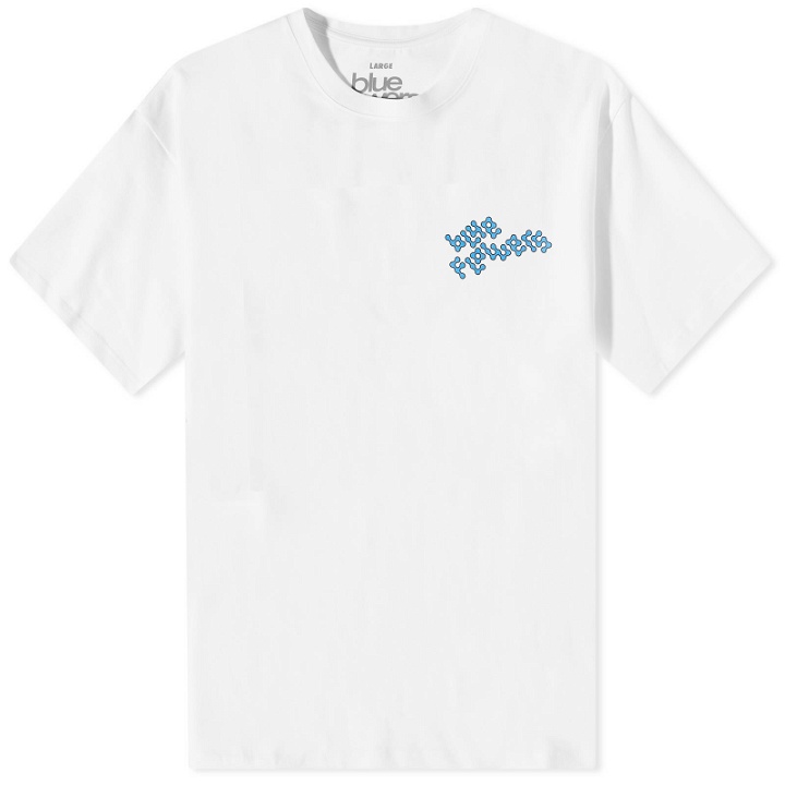 Photo: Blue Flowers Men's Patsy T-Shirt in White