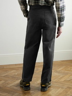 Folk - Tapered Pleated Cotton-Blend Twill Trousers - Gray