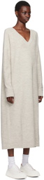 Lauren Manoogian Gray Wide V-Neck Maxi Dress