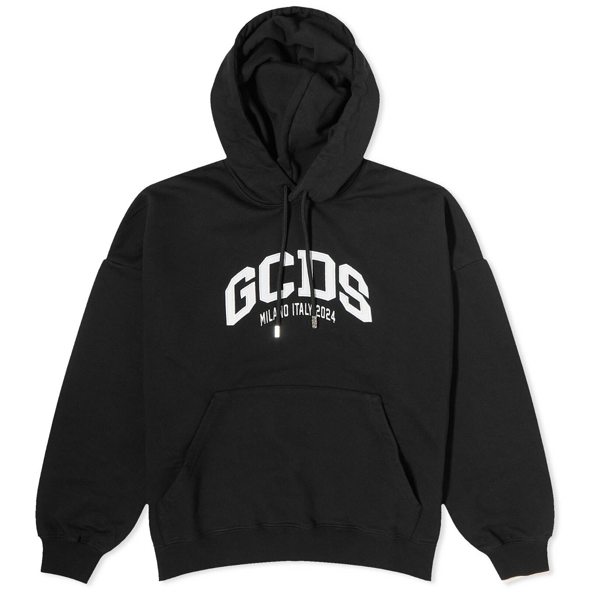 GCDS Women's New Baggy Logo Hoodie in Black GCDS