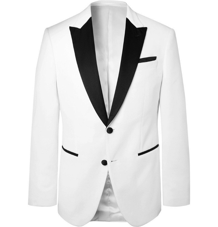 Photo: Hugo Boss - White Helward Slim-Fit Satin-Trimmed Cotton-Velvet Tuxedo Jacket - Men - White