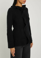 Liberowe Ruffled Wool Cardigan Black
