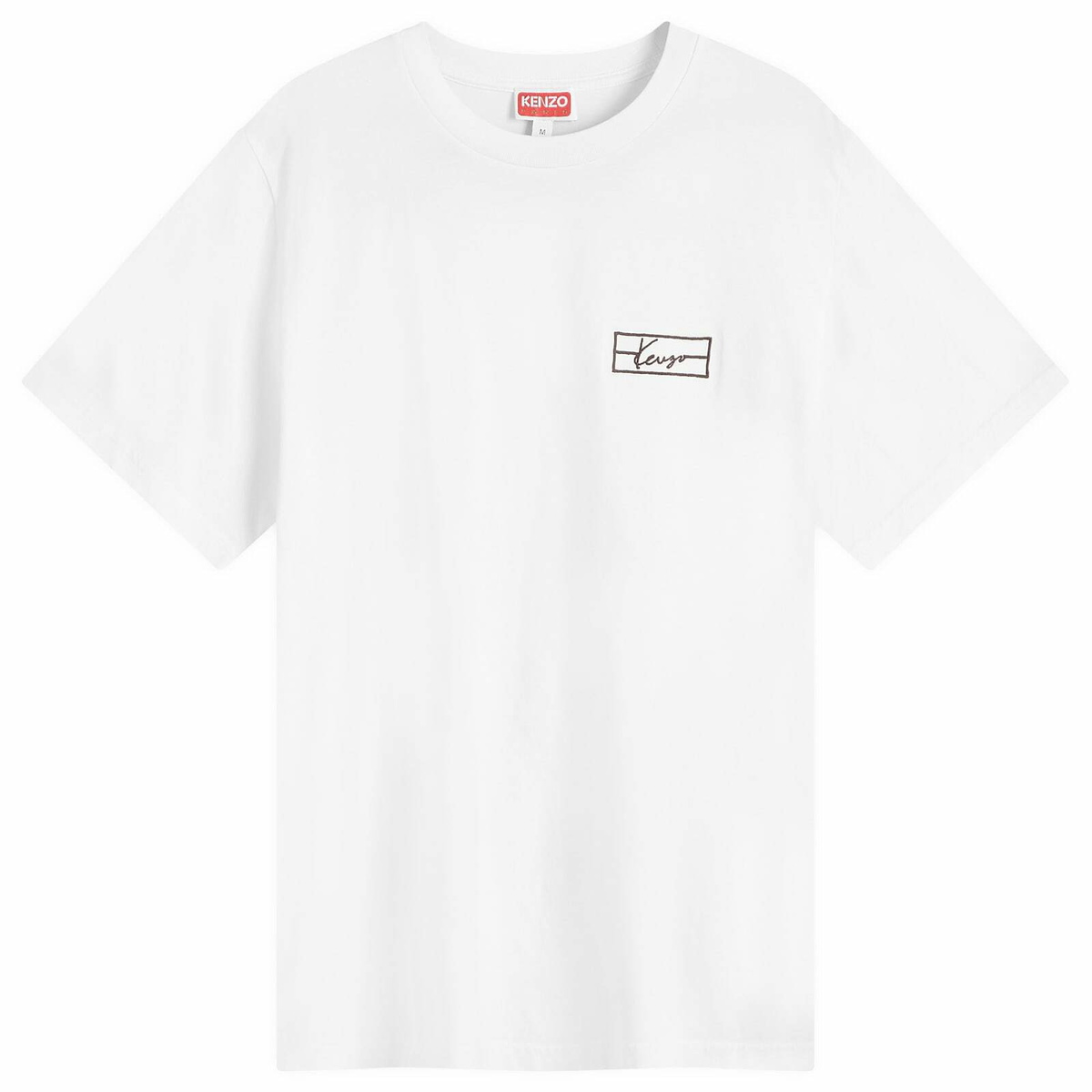 ★KENZO★ Kenzo Weave Slim Short Sleeve T-Shirt Off White FF Kenzo Men's Weave Embroidered Slim T-Shirt in Off White Kenzo